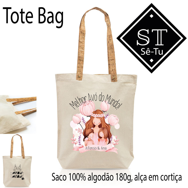 Tote Bag Alças de Cortiça Melhor Avó do Mundo